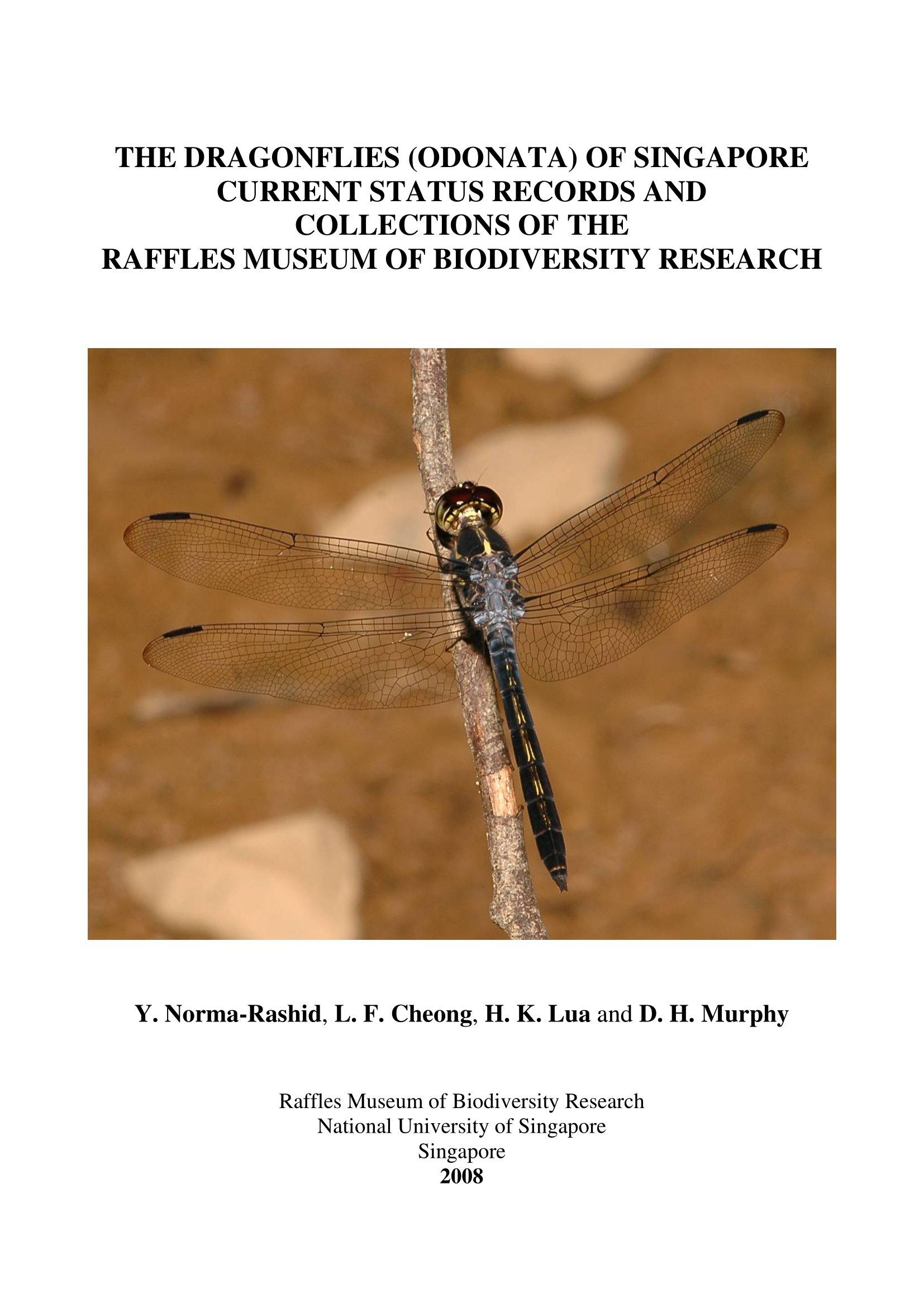 The Dragonflies (Odonata) of Singapore: Current Status Records and Collections of the Raffles Museum of Biodiversity Research