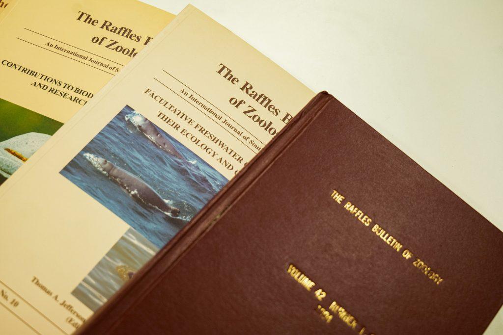 Several covers of published volumes of the Raffles Bulletin of Zoology