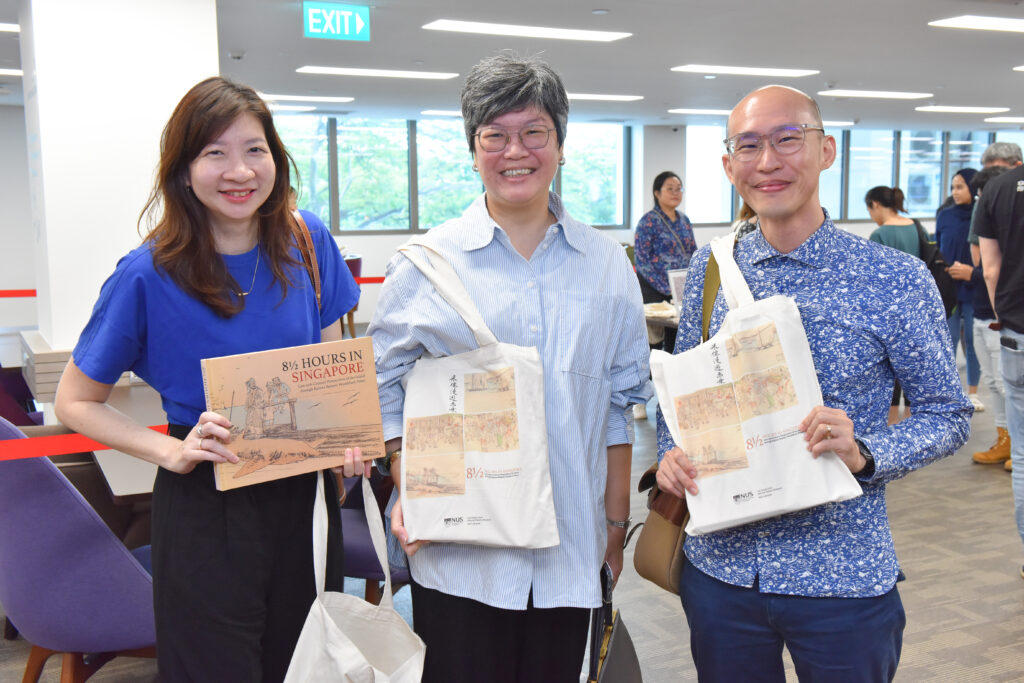 Among the guests present were Ms Alicia Yeo, Director of the National Library of Singapore (left), Ms Chung May Khuen, Director of the National Museum of Singapore (middle), and Mr Daniel Tham, Principal Curator of the National Museum of Singapore (right). Photo courtesy of NUS Libraries.